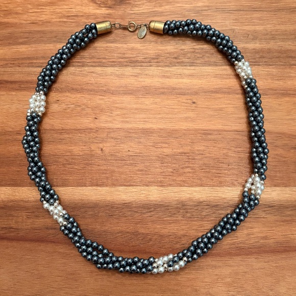 Park Lane | Vintage Faux Pearl Necklace | Grey/White | 20” Length - Picture 2 of 3